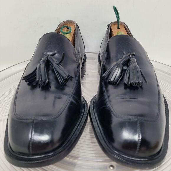 Vintage Florsheim IMPERIAL Black Tassel Loafers Mens 8 D Made in ITALY Worn 2x